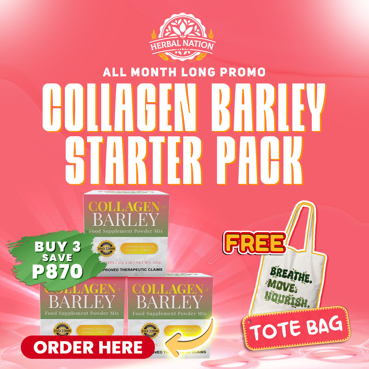 
                  
                    Herbal Nation Collagen + Barley (Zero-Sugar, Collagen Tripeptide) 10 SACHETS
                  
                