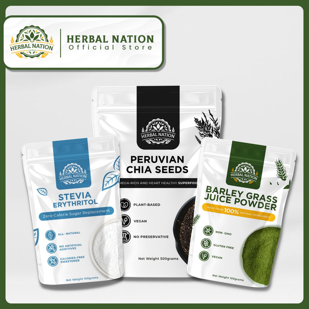 Herbal Nation Barley, Chia Seeds & Stevia 3-in-1 - Superfood Bundle