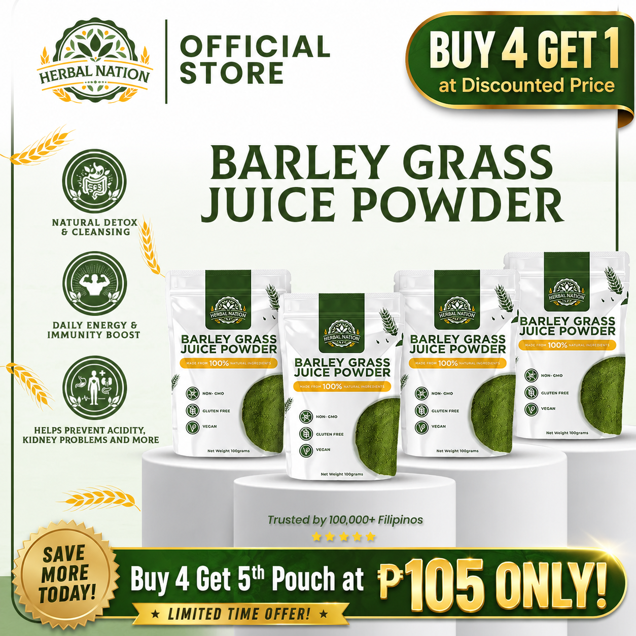 
                  
                    Buy 4 Get 1 Herbal Nation Barley (Sulit Bundle)
                  
                