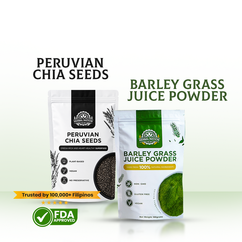 Herbal Nation Barley & Chia Seeds Bundle Superfood Set 2-in-1