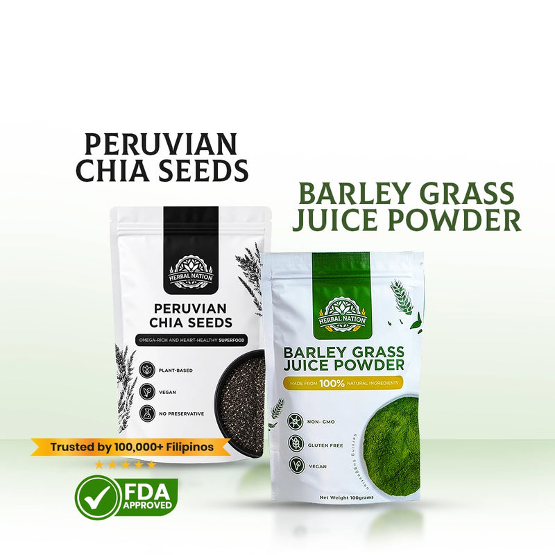 Herbal Nation Barley & Chia Seeds Bundle Superfood Set 2-in-1