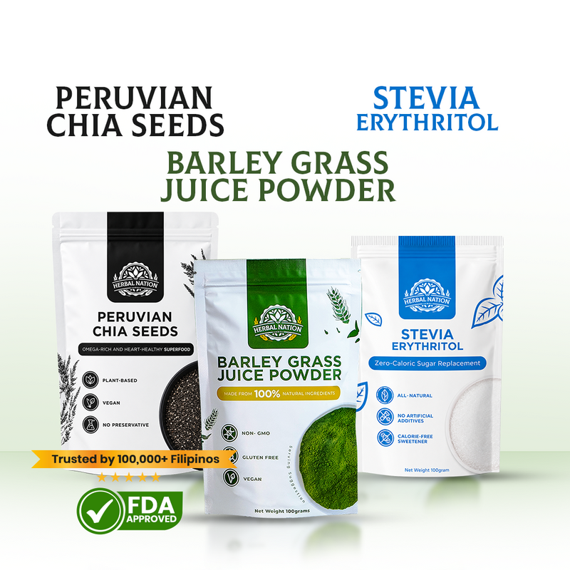 Herbal Nation Barley, Chia Seeds & Stevia 3-in-1 - Superfood Bundle