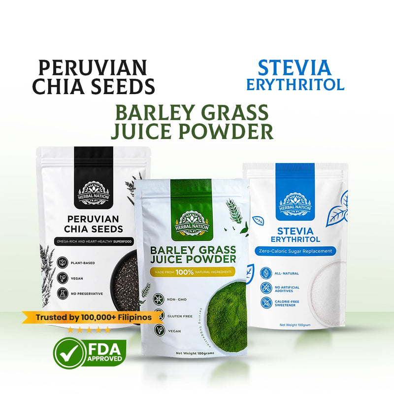 Herbal Nation Barley, Chia Seeds & Stevia 3-in-1 - Superfood Bundle