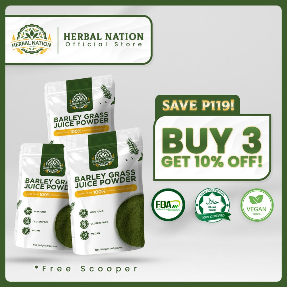 Herbal Nation Barley Grass Juice Powder TRIPLE BOOST BUNDLE (3PCS) FREE SHIPPING